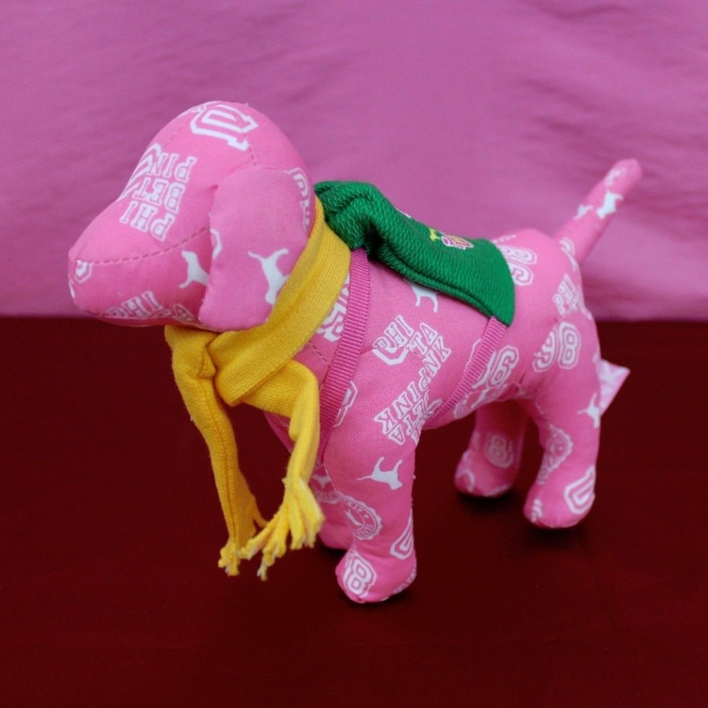 Pink Collectible Stuffed Dog w Scarf Phi Beta Line